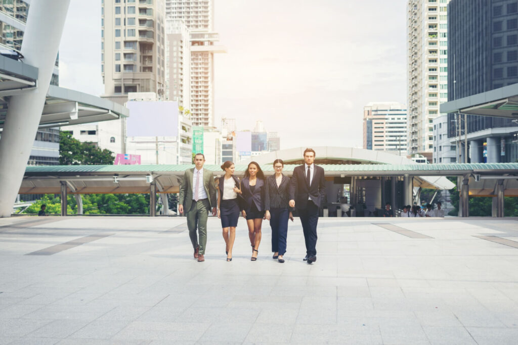 International business team walking in Dubai Freezone 2026